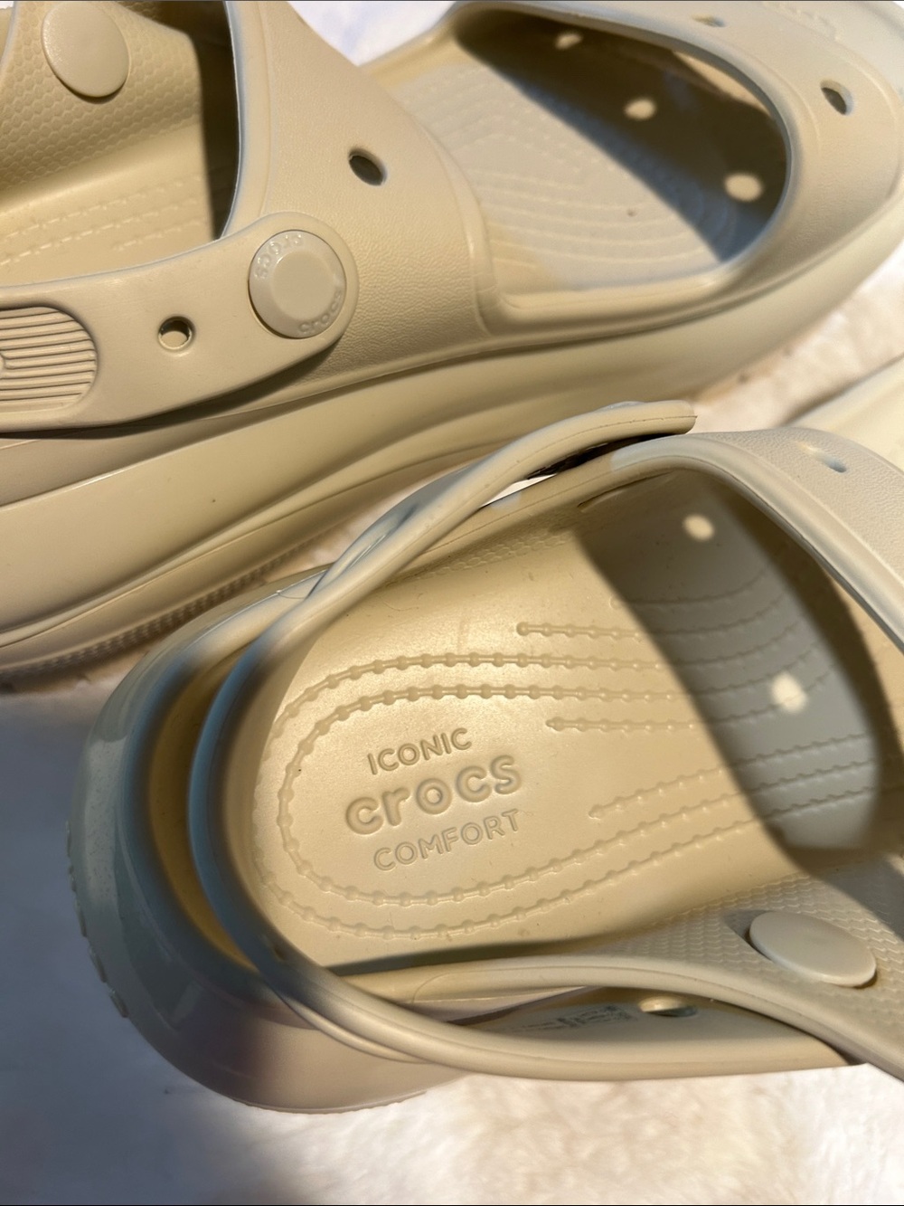 CROCS Women's Dual-Strap Slide Sandals in Beige - Picture 3 of 5